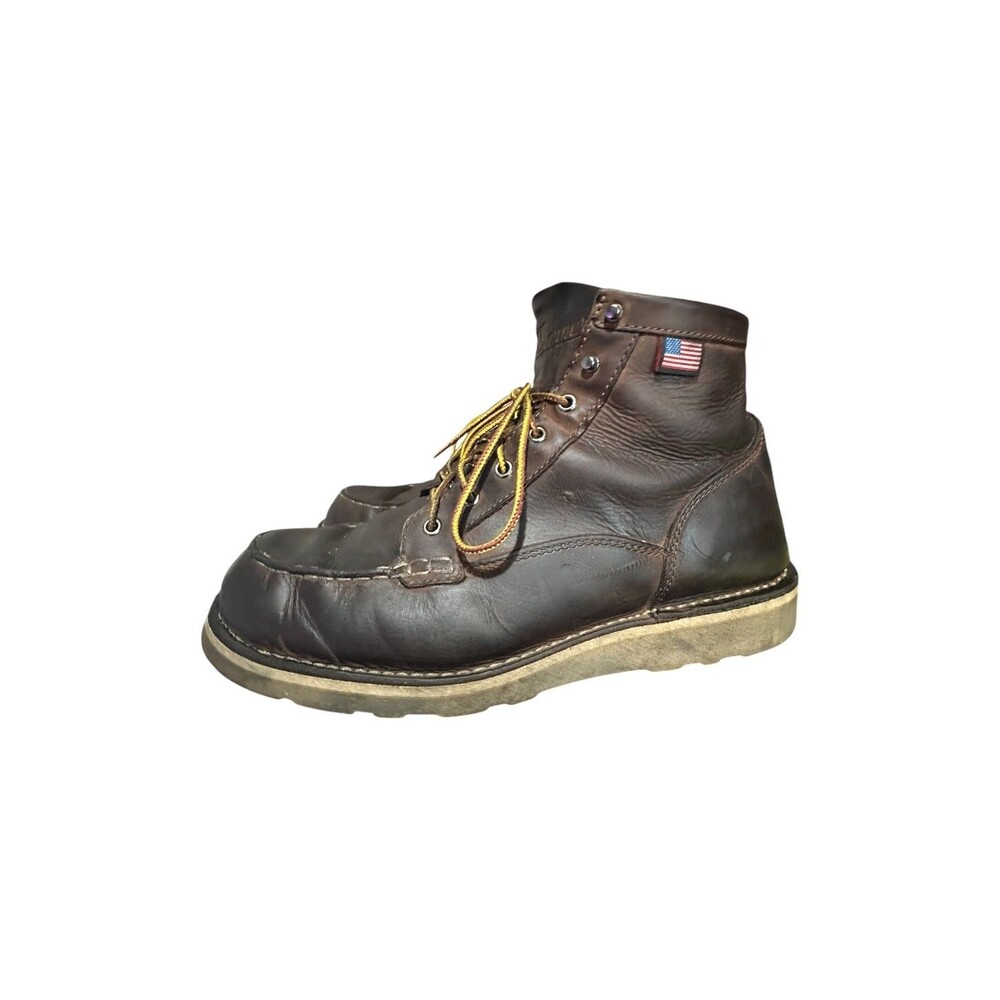 Danner Bull Run Men's 6" Leather GTX Soft Moc Toe Work Boots Brown Size 14 D